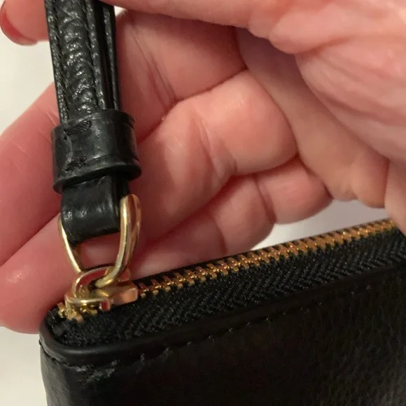 Coach Black Pebbled Leather Wristlet - Picture 3 of 10